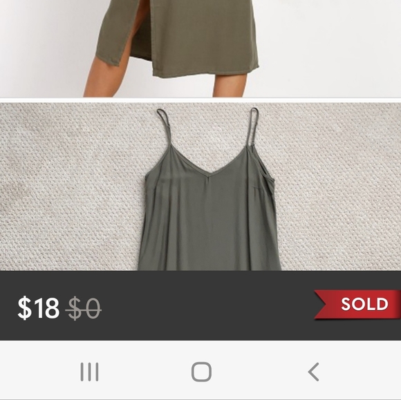 Splendid Crosshatch Slip Dress in Military Olive - Picture 9 of 11
